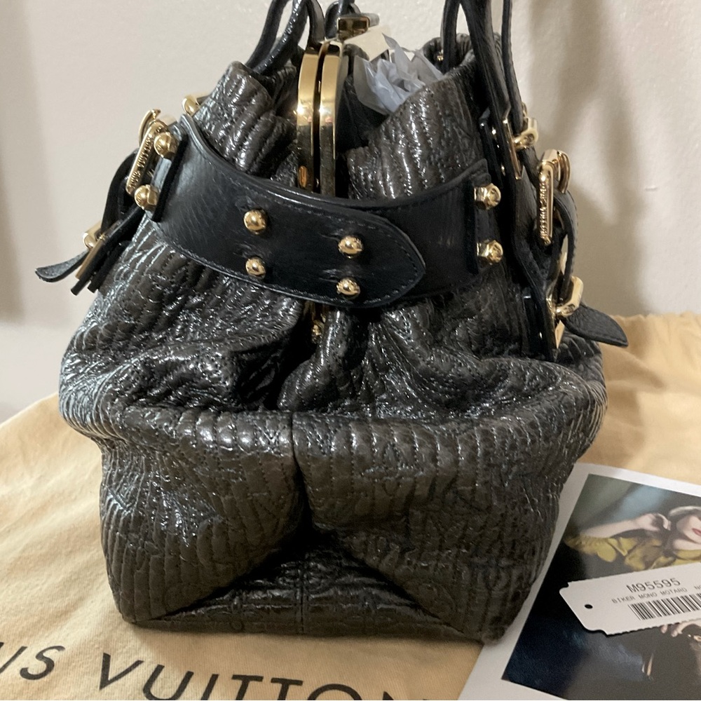 Louis Vuitton Biker Mono Motard Lambskin Limited  Noir Satchel - Picture 8 of 16